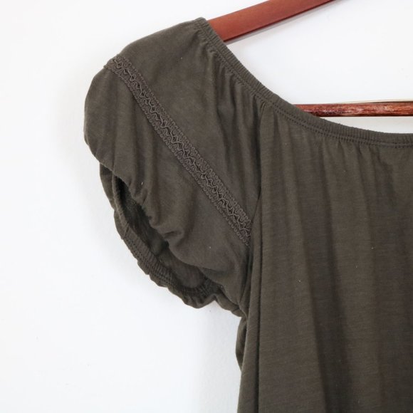 Aeropostale Hunter Green Cotton Peasant Top - Picture 5 of 7